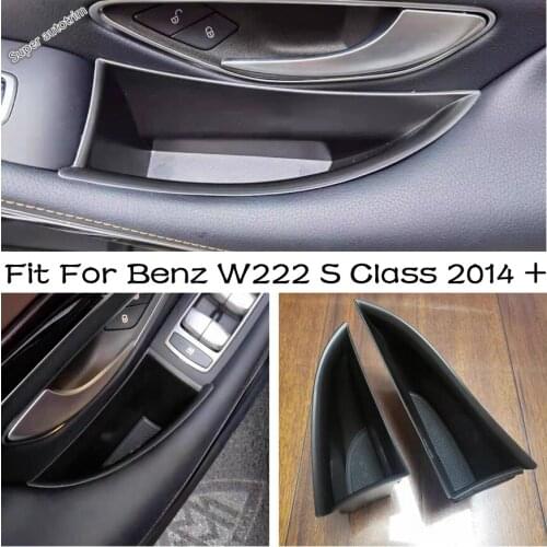 Plastic Accessories For Mercedes Benz W222 S Class 2014 - 2020 Front Door Storage Pallet Armrest Container Box Cover Kit Trim