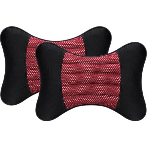 Car headrest 2pcs neck pillow car seat health cassia cervical pillow waist four seasons seat support car lumbar