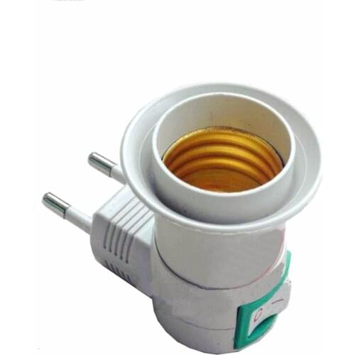 Useful E27 female socket to EU plug adapter/power on-off control switch