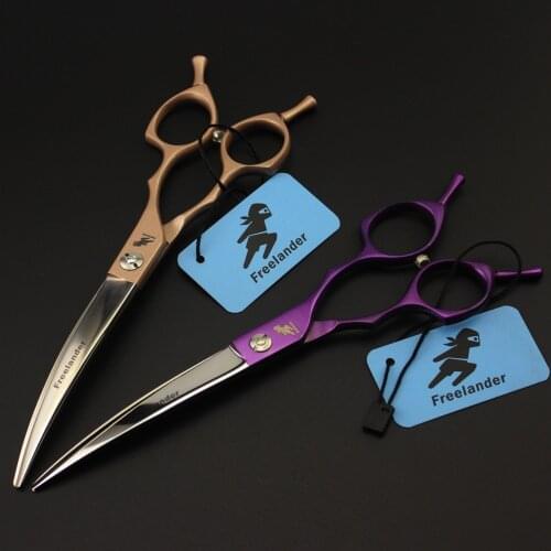 Professional Japan 440C 6.5 Inch Dog Scissors Pet Dog Grooming Dog Shears Hair Curved Scissors