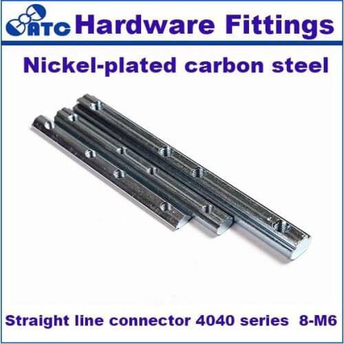 High quality standard 50pcs/lot Straight line connector 4040 series8-M6 Nickel-plated carbon steel wholesale