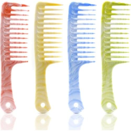 2 Colors Wide Teeth Hair Comb Plastic Strong Long Hair Styling Tool Comb Anti Static Barber Hair Cutting Salon Hairdressing Comb