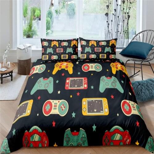 Luxury 3D Game Console Print 2/3Pcs Kid Bedding Set Comfortable Duvet Cover Pillowcase Home Textile Queen and King EU/US/AU Size