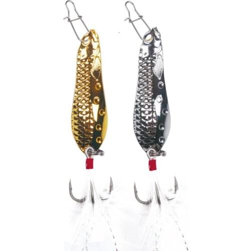 Fishing Lure Spinnerbait Hard Metal Spinner Baits Spoon Blade Baits 5 / 7 / 10 / 15g Fishing Lures Dragon Scale Sequin Lure Bait
