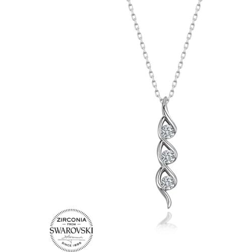 Silver 925 Sterling Swarovski Zirconia Gemstone Necklace
