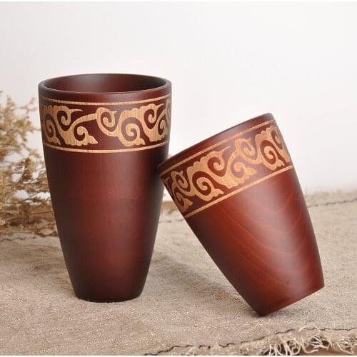 National Style Moire Mongolia Cup Style Tibetan Butter Tea Cup Half Grain Cup the Symbols Cup Golden Wishes Cup