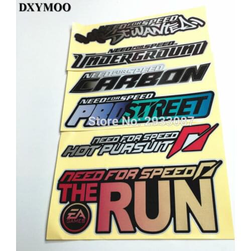 Pack of 6PCS Car Styling Auto Whole Body Door Sticker Decal Vinyl for MOST WANTED Hotpursuit Underground Prostreet THE RUN