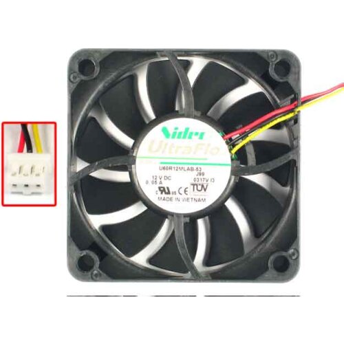 Nidec U60R12MLAB-53 J99 DC 12V 0.05A 60X60X15mm Server Cooling Fan