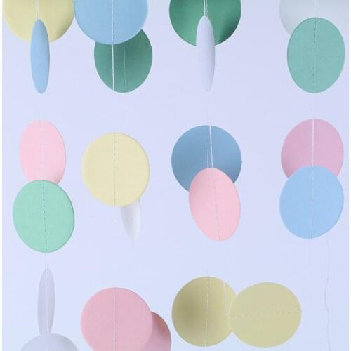 2M Hanging Wafer Circle Garlands Decoration Wedding Birthday Baby Shower Events Spring Party Window Room DIY Decor Supplies