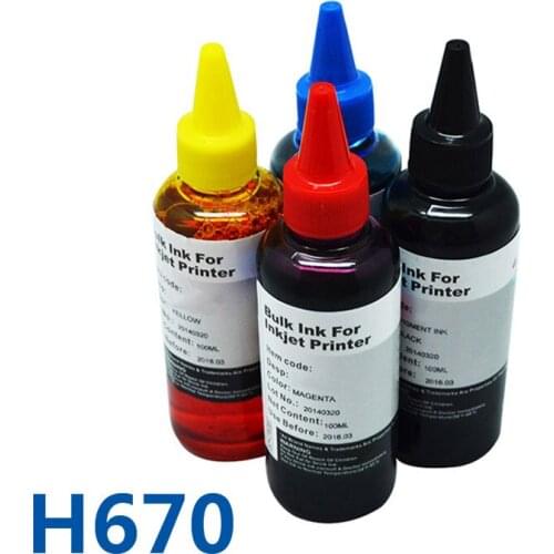 High Quality Ciss Ink For HP670 Dye Universal Ink Refill For HP Deskjet Ink Advantage 4615 4625 5525 Printer Ink BK CY MG YL