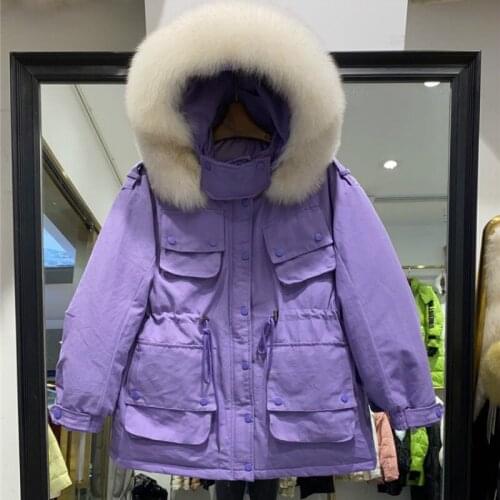 Winter Jacket Women 90% White Duck Down Women Coat Korean Style Coats and Jackets Women Real Fox Fur Collar Outwear 2020 WPY1584
