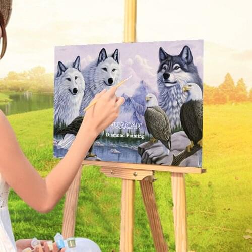 Animal Wolf Paint By Numbers Package Acrylic Paints 50*70 Boards By Numbers Decorative Paintings For Kids Handicraft Wholesale