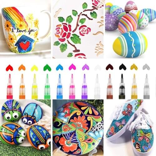 28 Colors Pens Acrylic Set Stone Paint Markers Art Suppliers Fineliner Children Pen Drawing DIY Phone Case Christmas Gift