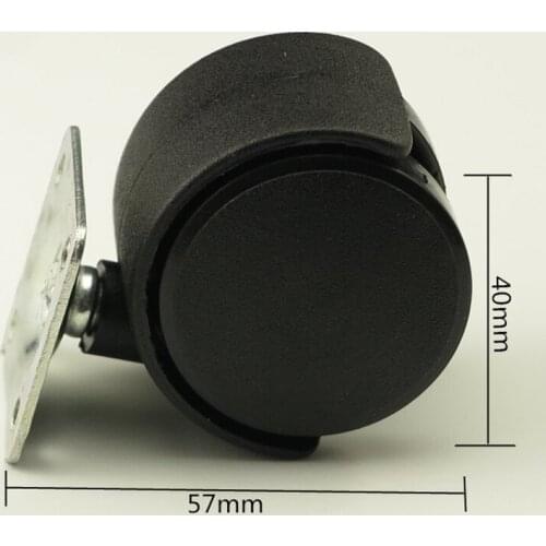 4PCS Black Plastic 40mm Replacement Brake Swivel CastersRolling Roller Caster Office Chair Sofa Wheels For Platform Trolley