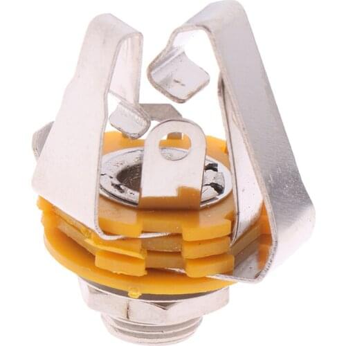 5Pcs 6.35mm 3 Pole stereo Plug jack Audio Female Connector Microphone Panel Socket for all Acoustic Electric Bass Guitar