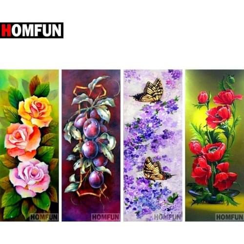 HOMFUN Diamond Painting Full Square/Round Drill 5D DIY "Rose flower" Daimond Embroidery Rhinestone Cross Stitch Decor Gift