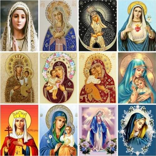 DIY Diamond Painting Religion Full Square Rhinestone 5D Diamond Embroidery Cross Stitch Mosaic Painting Home Decor