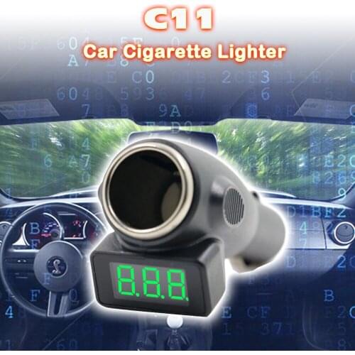 C11 Car Battery Checker For Vehicle Detection With Cigarette Lighter Port Battery Voltage LED Display Diagnostic Tools