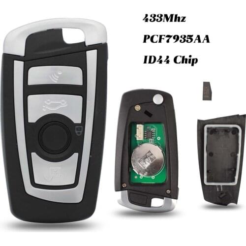 Jingyuqin For BMW 5 7 series X3 CAS4 4 Buttons Smart Remote Key Fob Case Shell with PCF7953P Chip 315Mhz