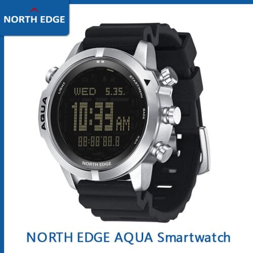 NORTH EDGE Mens Professional Diving Digital Watch Scuba Diving NDL (No Deco Time) 50M Dive Watches Altimeter Compass Smartwatch