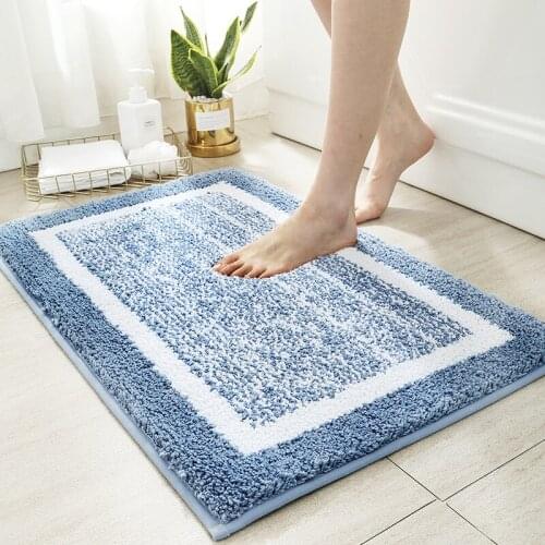 Long Fluffy Carpet Shower Room Bathroom Water-absorption Non-slip Rectangle Wear-resisting Simple Modern Rugs Quality Mats