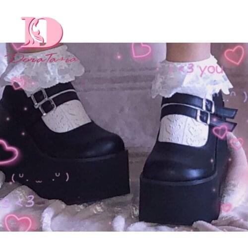 DORATASIA Brand New Female Lolita Cute Mary Janes Pumps Platform Wedges High Heels womens Pumps Sweet Gothic Punk Shoes Woman