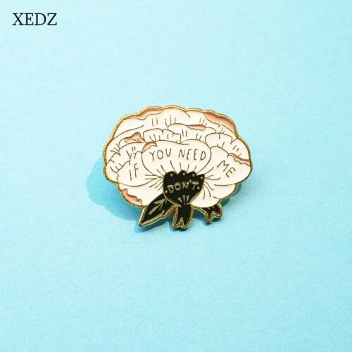 XEDZ Cartoon White Piranha Goat Spider Enamel Brooch Fashion Animal Monster Badge Jewelry Gifts For Friends