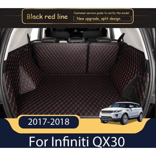 The Trunk Cargo Leather Liner Car Boot Liner Cargo Compartment Floor Carpet Mud Kick For Infiniti QX30 2017-2018