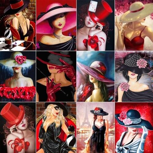 XUEQIXIAOZU Full Round Woman Portrait Diamond Embroidery 5D DIY Diamond Painting Mosaic Home Decoration Gifts 2020 New