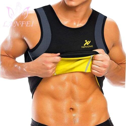 LANFEI Men Waist Trainer Body Shaper Vest Shirts Hot Neoprene Weight Loss Corset Sauna Sweat Slimming Workout Tank Top Shapewear