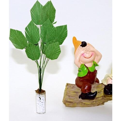 Scale Dollhouse Miniatures Green Plant Potted in Pot Plant Tree Model Fairy Garden Ornament