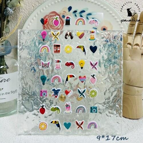 Panalisacraft Cute rainbow puffy stickers strawberry Scrapbooking Creative Stickers for Cards Decor Handmade embellishment