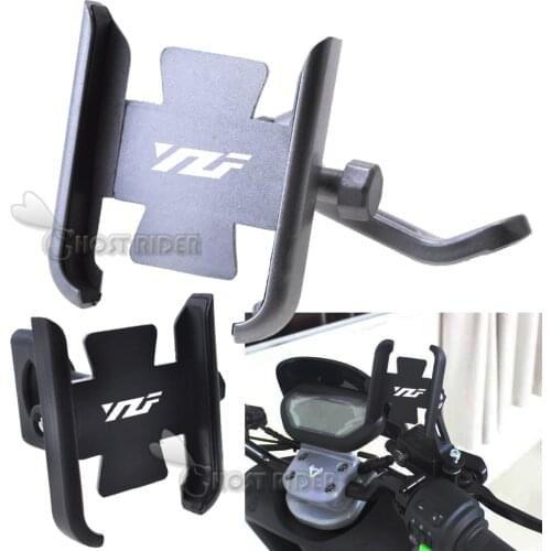 Motorcycle Mobile Phone Holder GPS Navigator Rearview Mirror Handlebar Bracket fit For Yamaha YZF-R1 R3 R6 R15 R25 R125