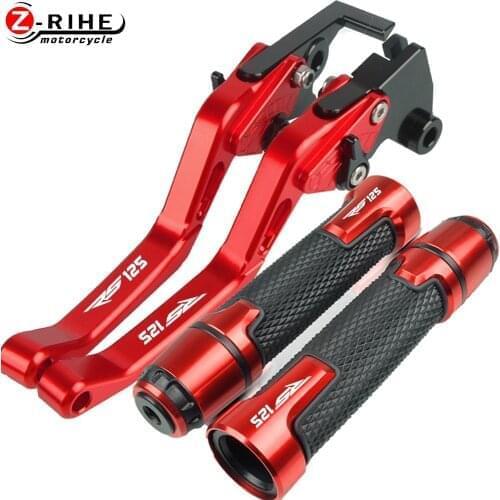Motorcycle Accessories Adjustable Brake Clutch Levers And Handle Grips For APRILIA RS125 1996-2005 RS 125 1997 1998 1999 2000 01