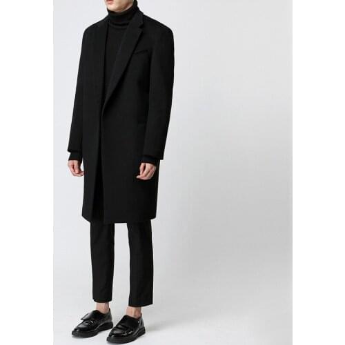 New Autumn Winter Woolen Coat Men Long Sleeve Warm Business Trench Coat Casacos Inverno Homens Plus Size LX1979