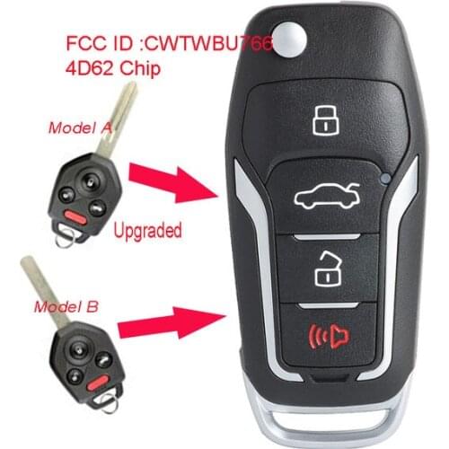 Keyecu Upgraded Flip Remote Car Key Fob 433MHz 4D62 Chip 4 Button for Subaru Tribeca Outback Legacy 2008-2010 FCC: CWTWB1U766