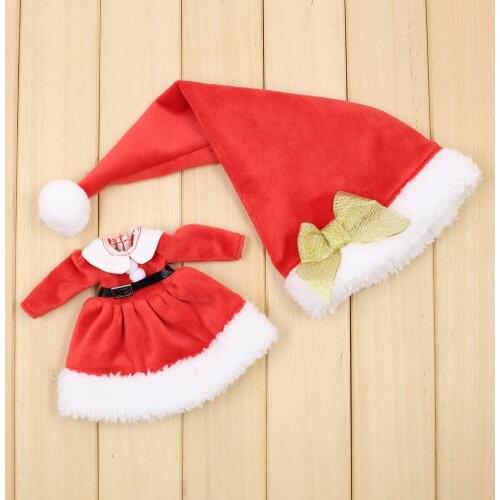 DBS Blyth doll clothes Red hat skirt set suit for 1/6 30cm icy JOINT body girl gift