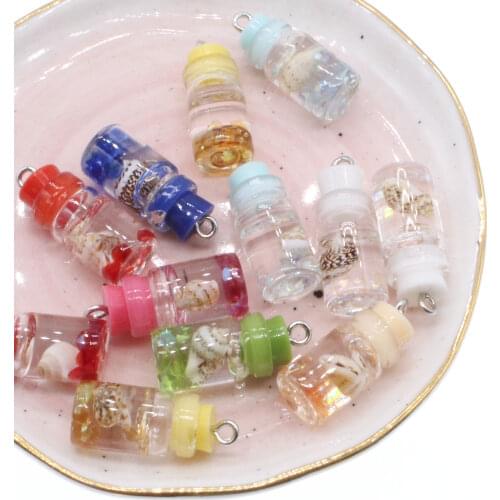 10pcs Resin Charms Ocean Drift Bottle Pendants Crafts Making Findings Handmade Jewelry DIY for Earrings Necklace 10mm*23mm