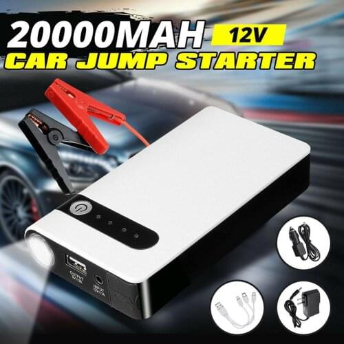 20000mAh 12V Portable Car Jump Starter Emergency Battery Booster Powerbank Car Charger with LED Flashlight Auto Starting Device