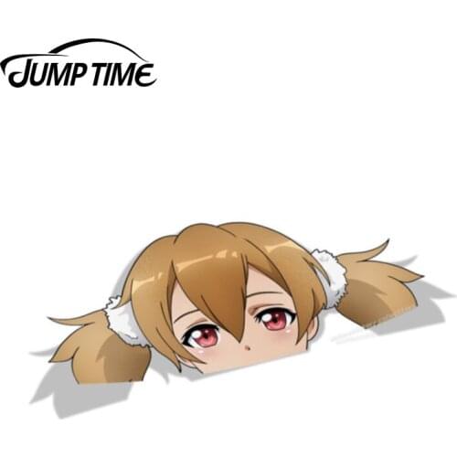 Jump Time 13cm x 5.1cm Ayano Keiko Silica Sword Art Online Peeker Anime Decal Funny Car Stickers Vinyl Decor Car Window Bumper