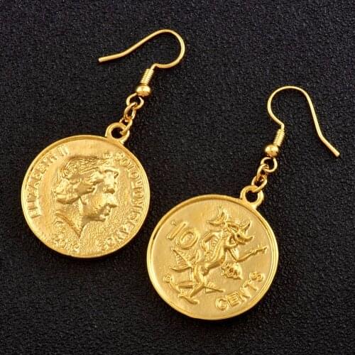 Anniyo Solomon Islands Earrings for Women Girls Gold Color Stud Earrings Jewelry Gifts #010616