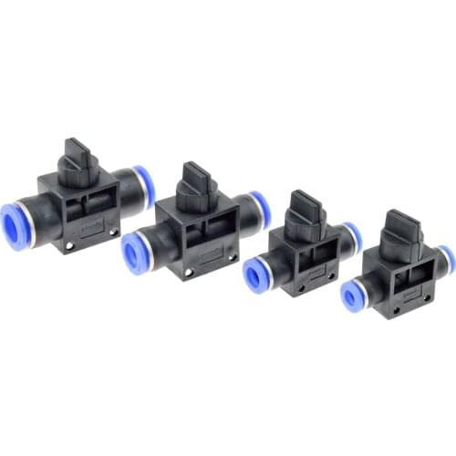 Air Pneumatic Hand Valve Fitting 10mm 8mm 6mm 12mm OD Hose Pipe Tube Push Into Connect T-joint 2-Way Flow Limiting Speed Control
