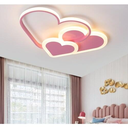 Modern warm romantic creative personality master bedroom led cartoon children girls room ceiling lamp