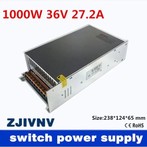 Big watt Single Output 1000W 36V 27A LED Switching Power Supply Transformer input AC110V or 220V TO 36VDC SMPS variable dc