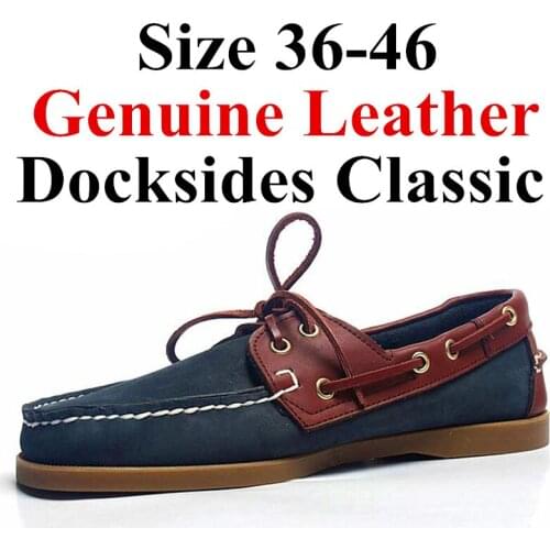 Men Women Spinnaker Genuine Nubuck Leather Docksides Classic Loafers Boat Shoes For Homme Femme Chaussure Nautique A103