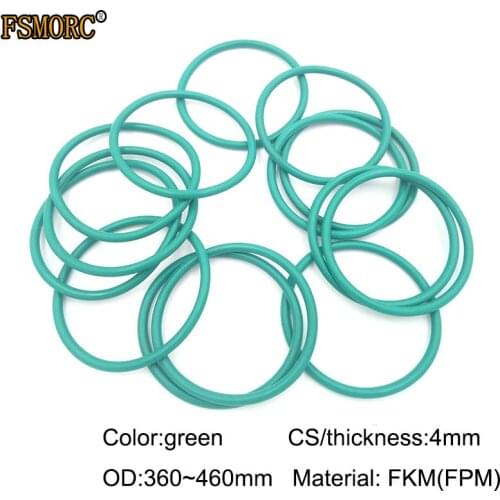 OD360~460mm*4mm thickness/CS FKM o ring seal dichtung green Gasket of motorcycle part FPM o-ring