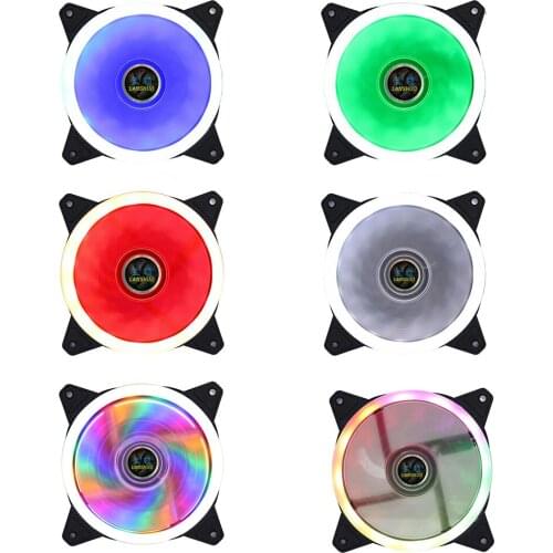 Lanshuo 4Pin 120mm PC Air Cooling Fan RGB LED 12V Cooler Mute Computer Radiator RGB Chassis Fan Desktop Computer Cooling Fan