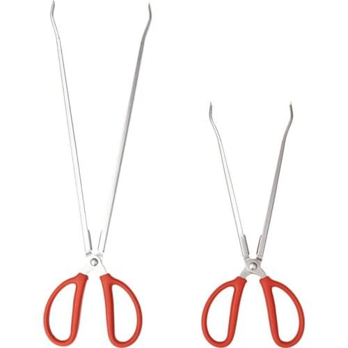 2PCS Portable Stainless Steel Scissor Shape Garbage Clip Tongs Gadget For Barbecue Outdoor Kitchen 38cm 53cm