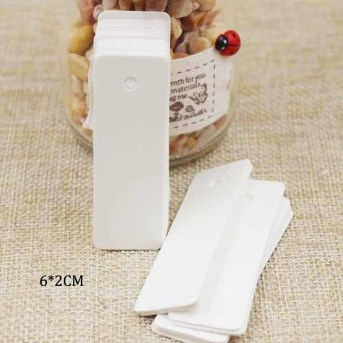 ZerongE jewelry 6*2cm pure white Paper Card / blank Wedding Favour Gift Tag / DIY Tag /Price Label 100pcs per lot