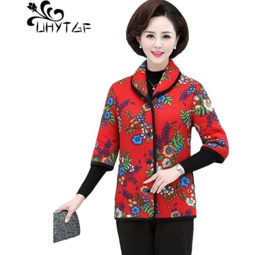 UHYTGF Autumn Winter Vests For Women Printing Plus Velvet Warm Jacket Parker Female Short Sleeve Loose Large Size Waistcoat 1462